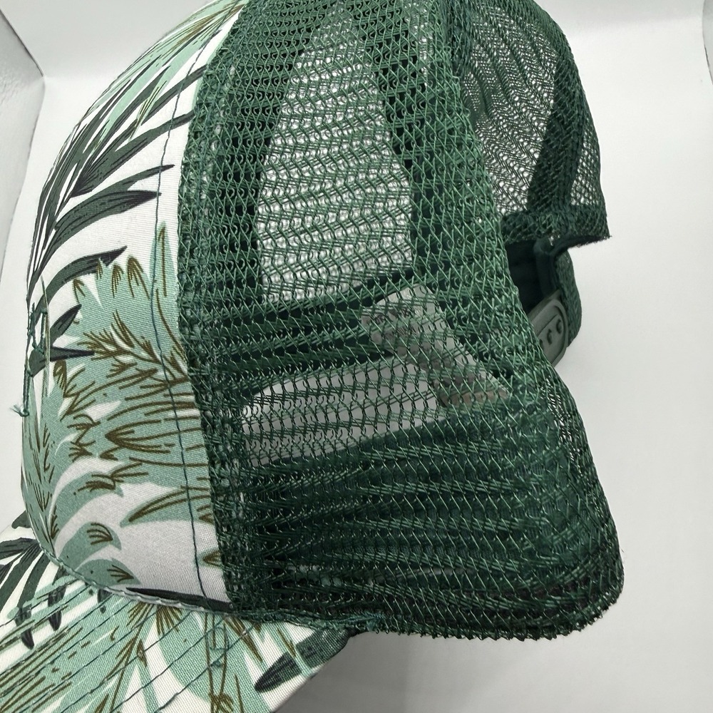 Molokai Hawaii Trucker Hat Green Tropical Leaf Snapback Mesh Cap Cappelli OSFM - Picture 11 of 14